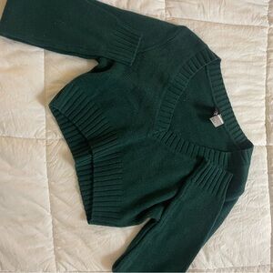 H&M Deep Green V-Neck Sweater